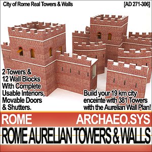 towers walls city rome 3ds