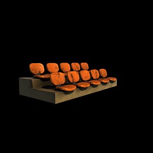 Waiting Room Chairs 03 3D model