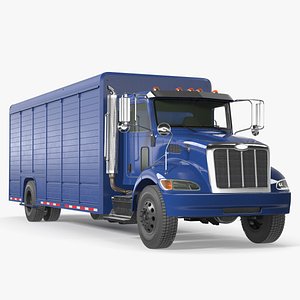 3D Medium Duty Box Truck 4x2 Blue