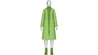 Girls Long Overcoat With Midi Sweater