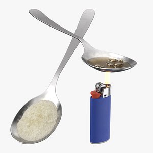 heroin spoon powder liquid 3D