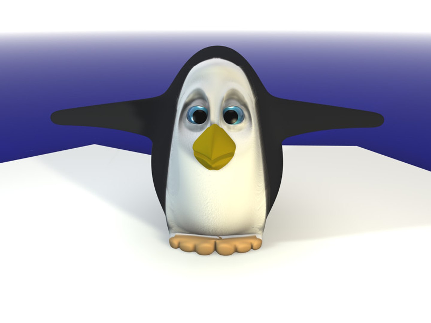 3d Funny Penguin Character Model