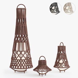 Outdoor Garden Wicker Floor Lamp Talenti 3D model