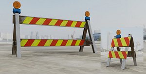 3D Traffic Barricades Small and Medium Size Bundle