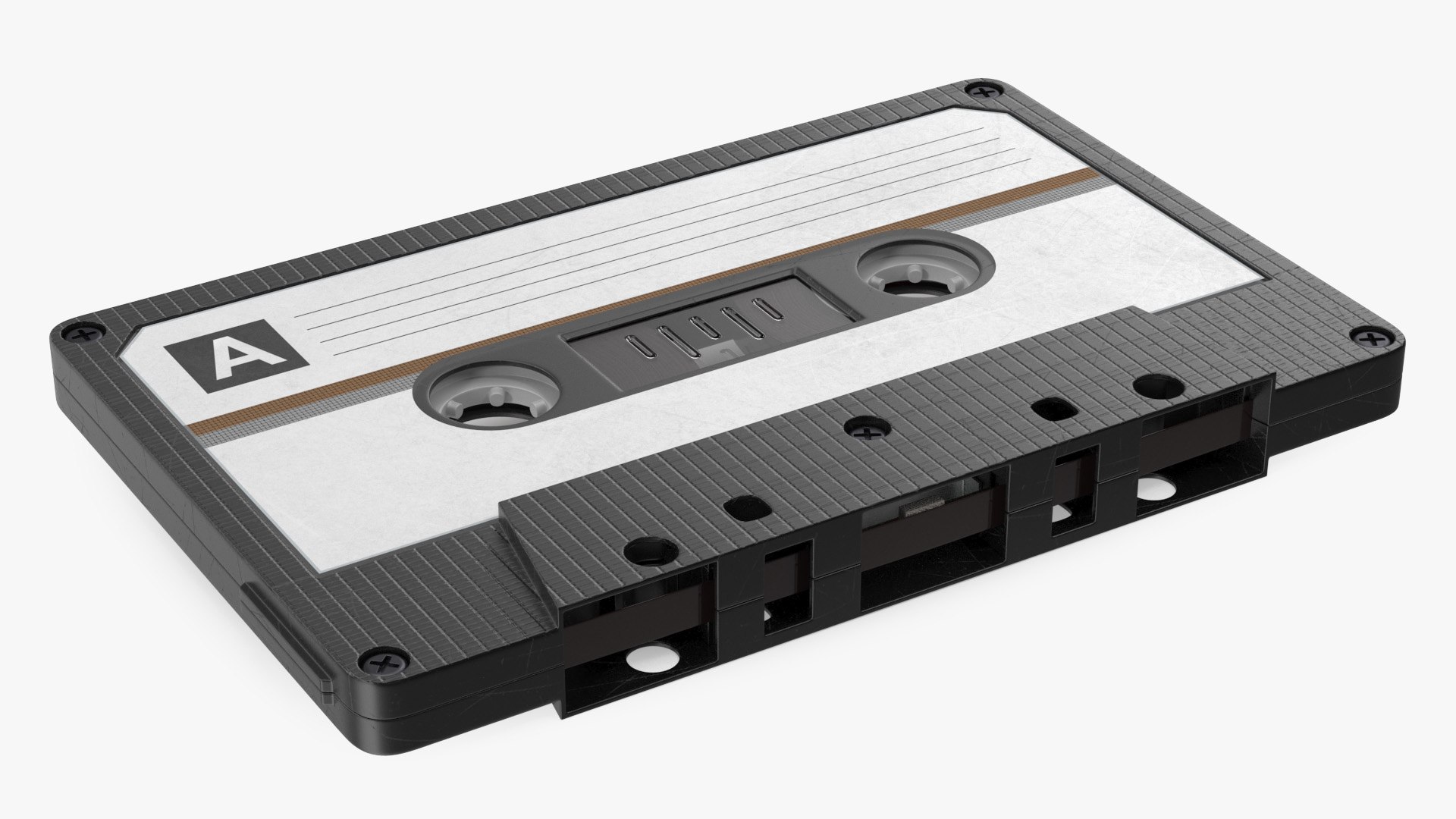 Black Cassette Tape 3D model preview