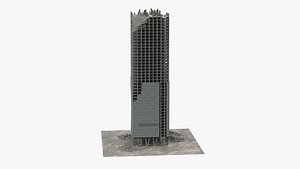 3D model destroyed skyscraper