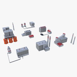 3D Industrial Buildings Set