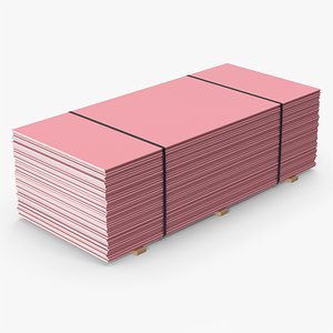 Drywall On Wood Planks 3D model