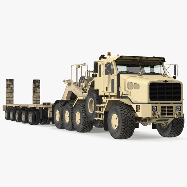 Oshkosh HET A1 Truck Tractor with Semi Trailer Desert Camo 3D model ...