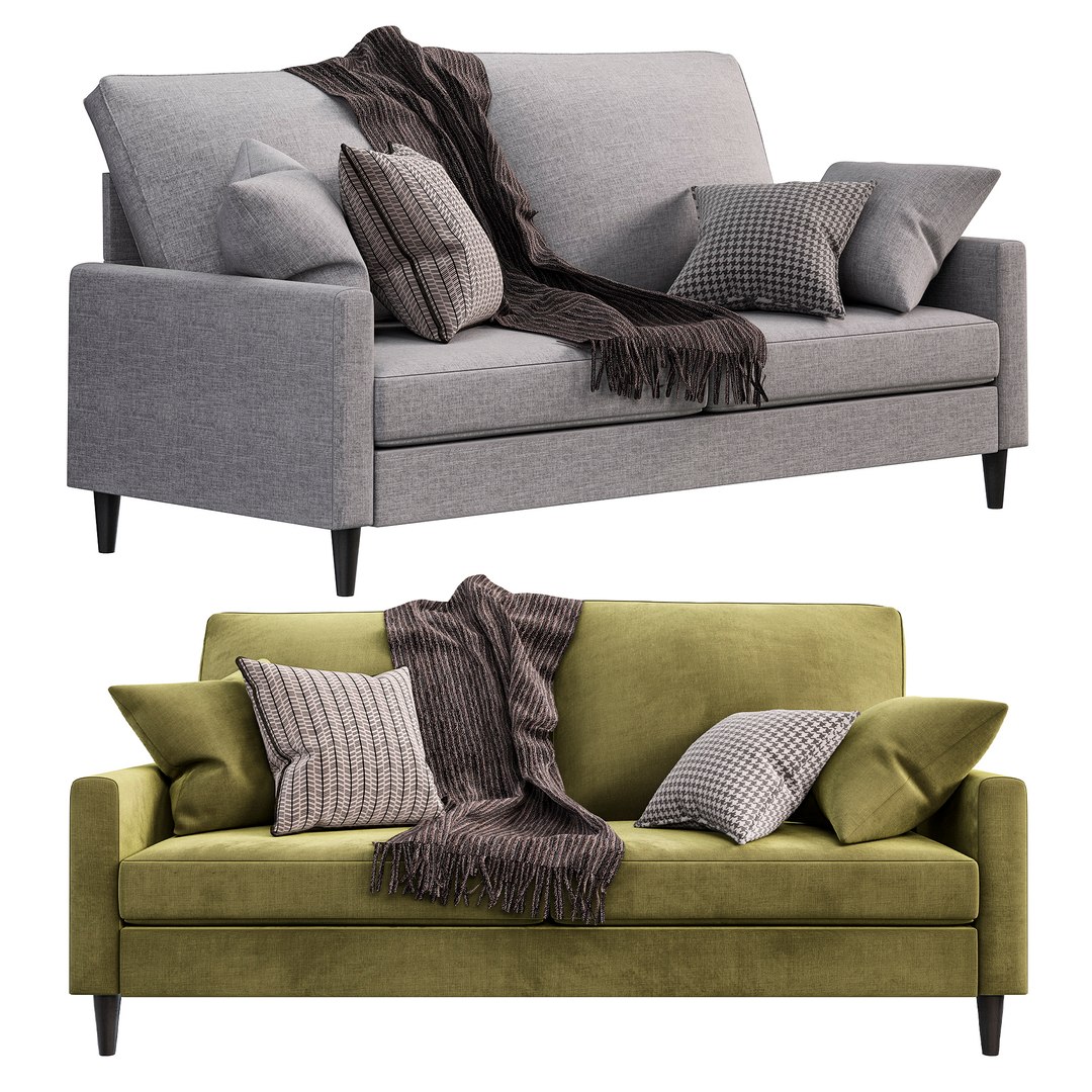 Cazenovia 74 Square Arm Sofa 3D - TurboSquid 2171017