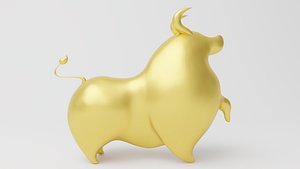 gold ox sculpture chinese model