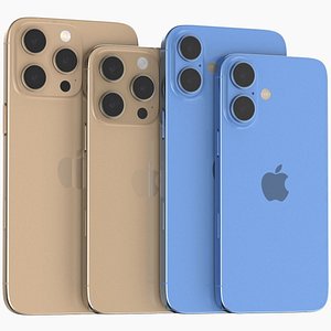 3D Apple iPhone 16 And Plus And Pro And Pro Max