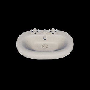 Retro washing sink 3D model model