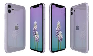 3D apple iphone 11 purple