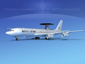 3d dxf boeing e-3 sentry nato
