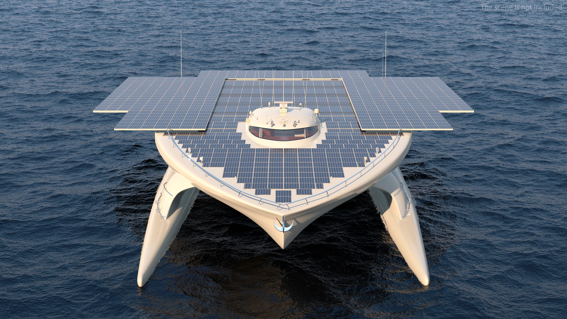 Solar Powered Yacht Simple Interior Rigged for Maya(1) 3D model preview