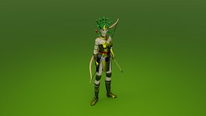 Medusa Gorgon Snake goddess Mythical Horrific Low poly Rigged