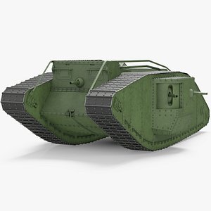 Tank MK 4 Male Green Rigged for Cinema 4D model
