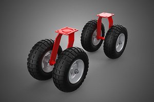 PAIR SET HEAVY DUTY DUAL 2 SWIVEL RIGID FIXED CASTER WHEEL TIRE
