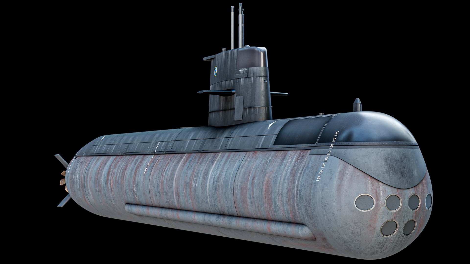 3D HSwMS Gotland Submarine PBR model https://p.turbosquid.com/ts-thumb/Ng/cy48BY/WM/r_003/png/1751227273/1920x1080/fit_q87/30c696c4f90c94844850a60306400e41146379ed/r_003.jpg