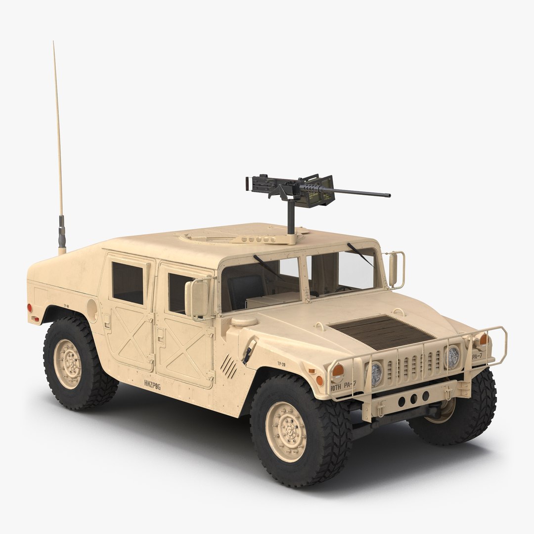 High Mobility Multipurpose Wheeled Vehicle Humvee Desert 3D Model 3D model preview