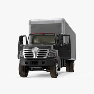 3D Cargo Box Truck Rigged