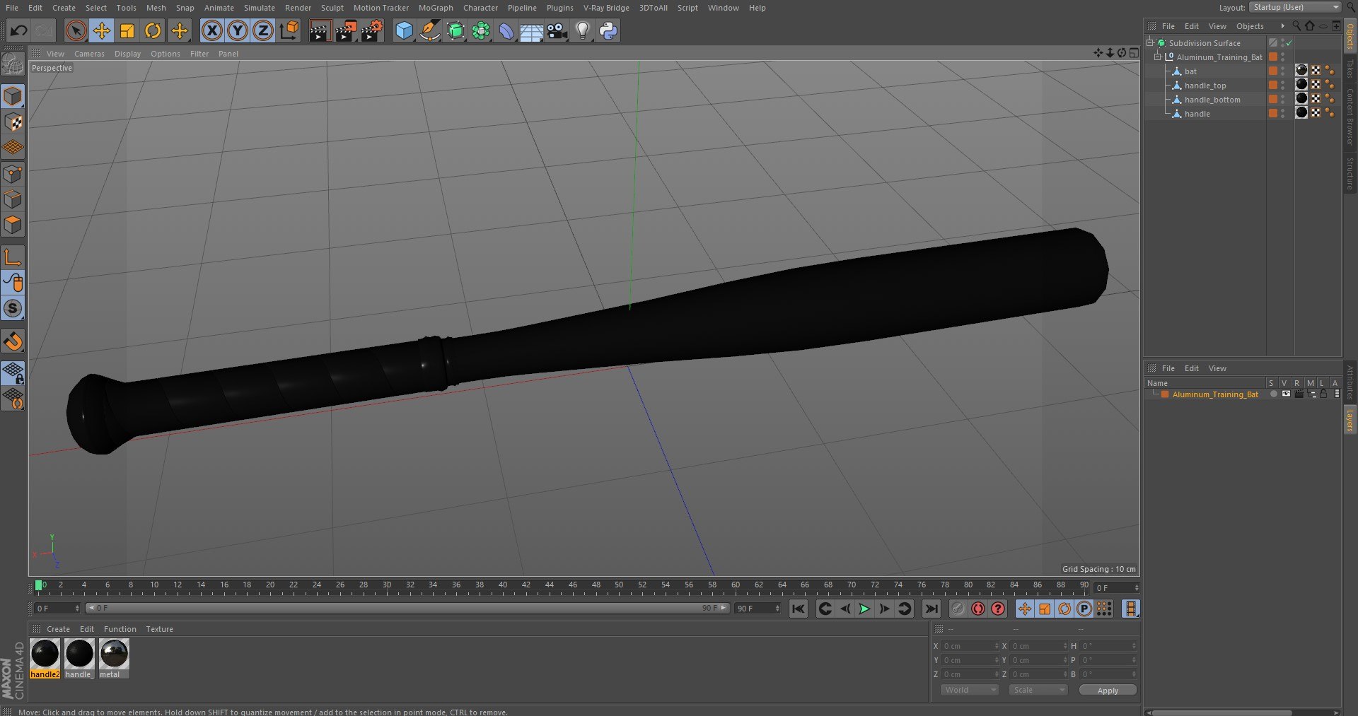 Aluminum Training Bat 3D - TurboSquid 2131815