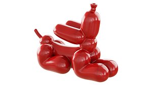 3D Red balloon dog sculpture