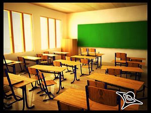 3d school desk model