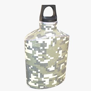 3D model Flask Canister Camo Scraped