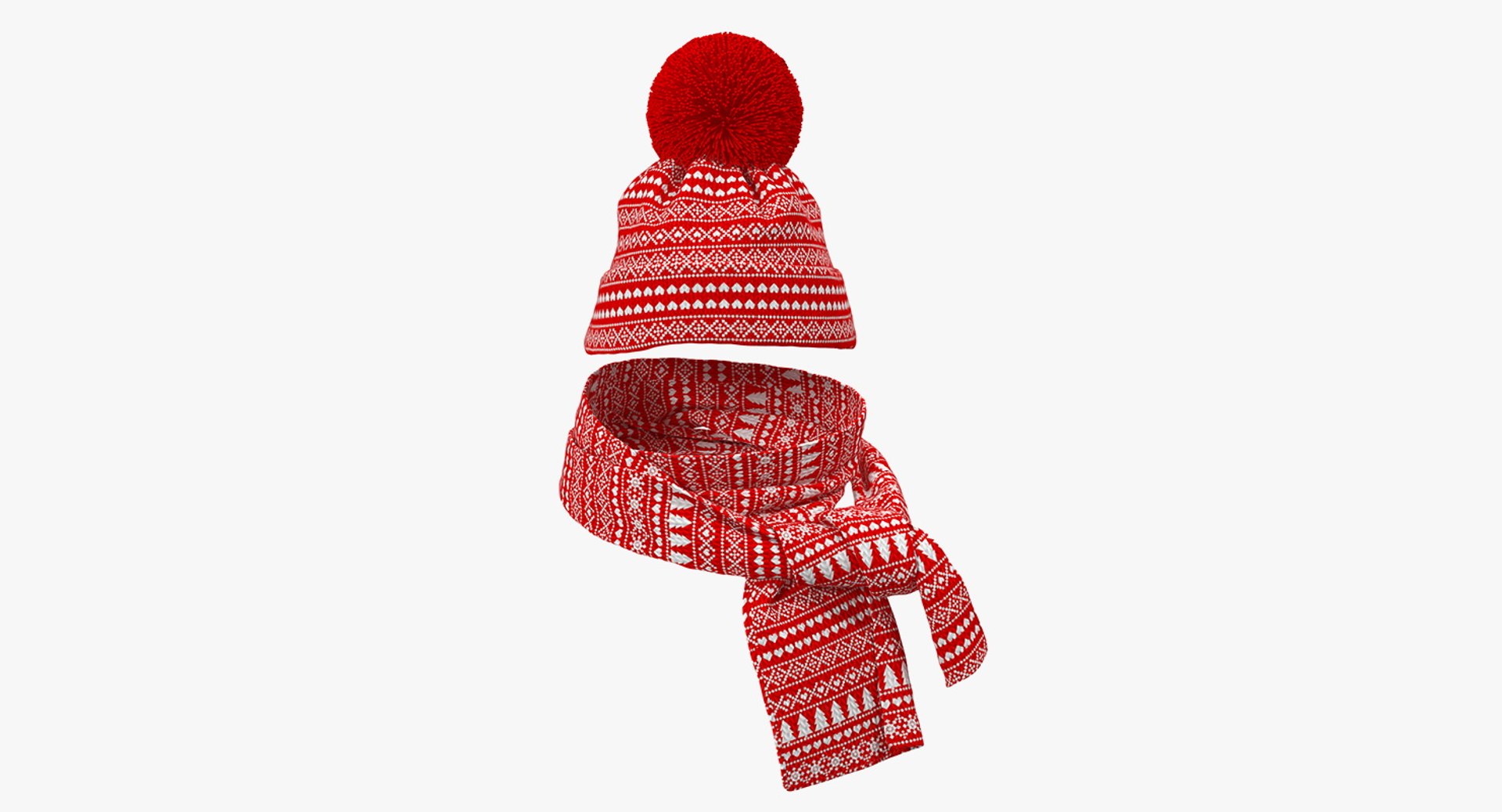 Christmas Hat with Scarf 3D model for vehicle visualization, games, animation, transport scenes, and automotive rendering
