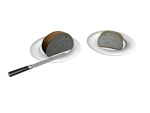 3D model bread cut