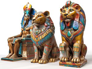 Ancient egyptian sculptures 3D