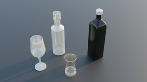 Glass  Bottles Set