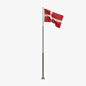 3D Animated  Denmark Flag