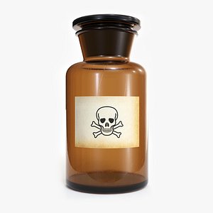 glass poison bottle 3D