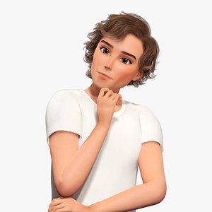 Charming Young Man Rigged Expressive 3D Happy Boy 3D