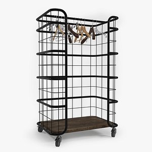 industrial style coat hanger 3d model