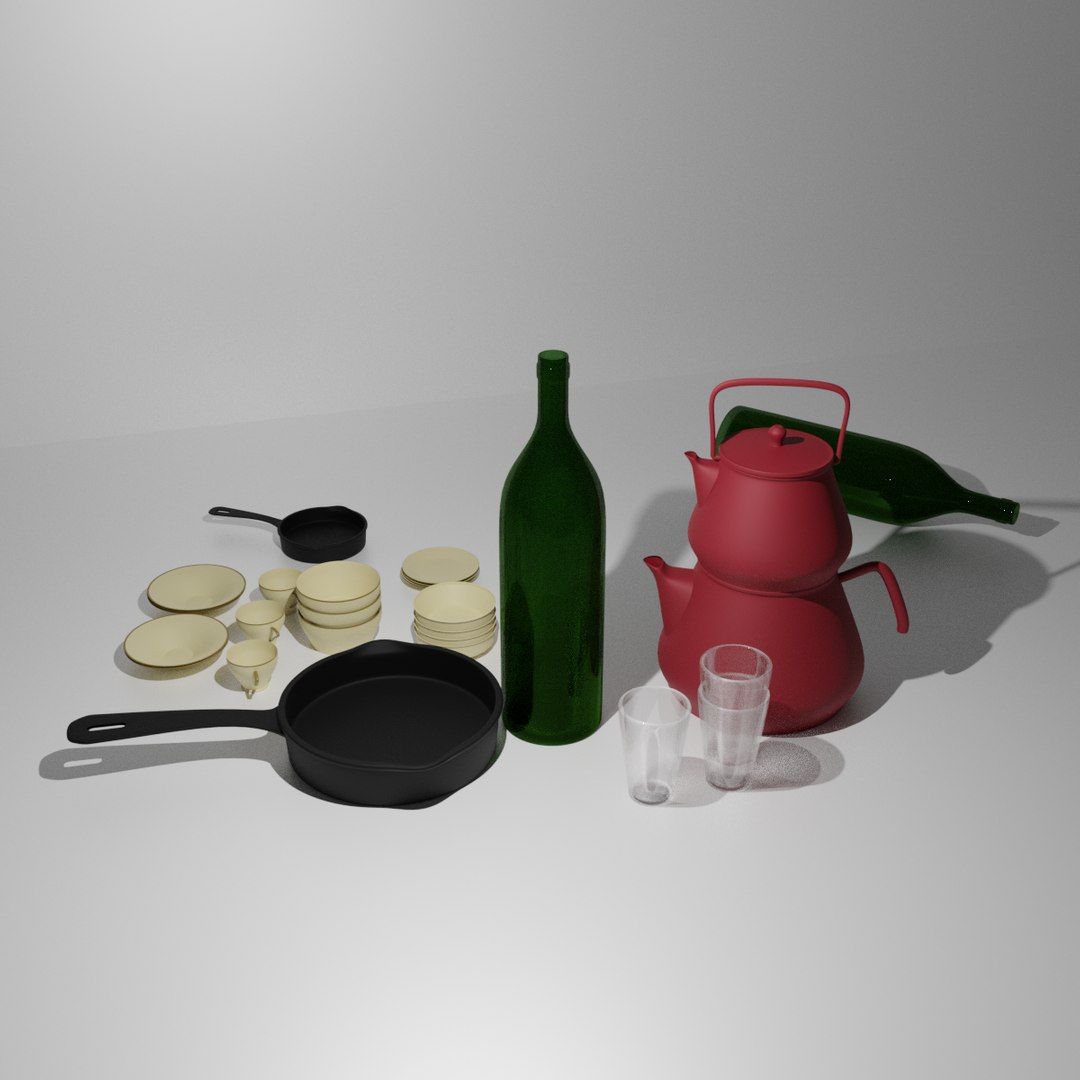 3d plate bottle 3D model - TurboSquid 1808264