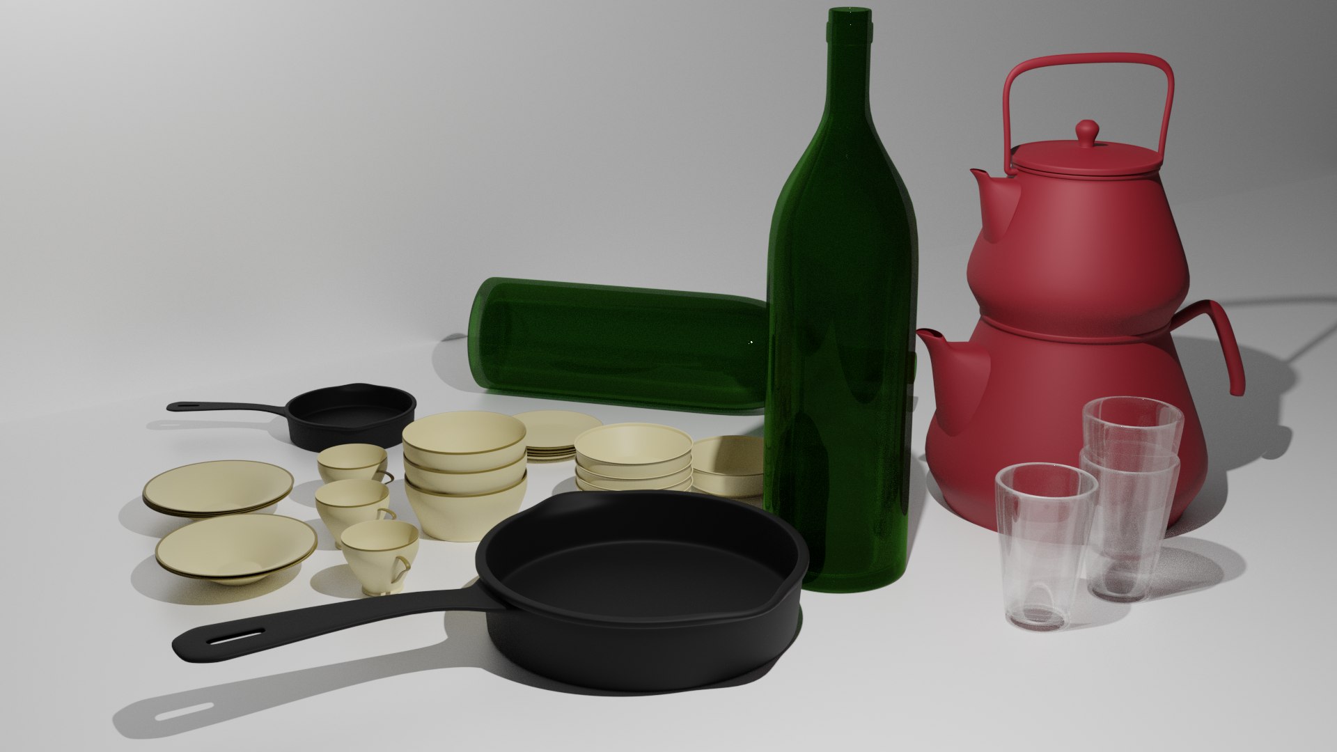 3d plate bottle 3D model - TurboSquid 1808264