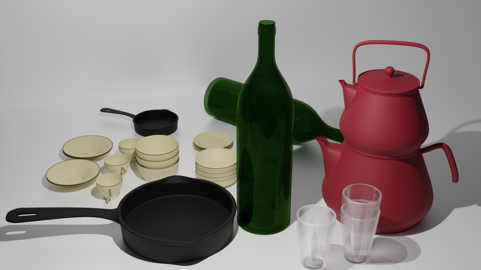 3d plate bottle 3D model - TurboSquid 1808264