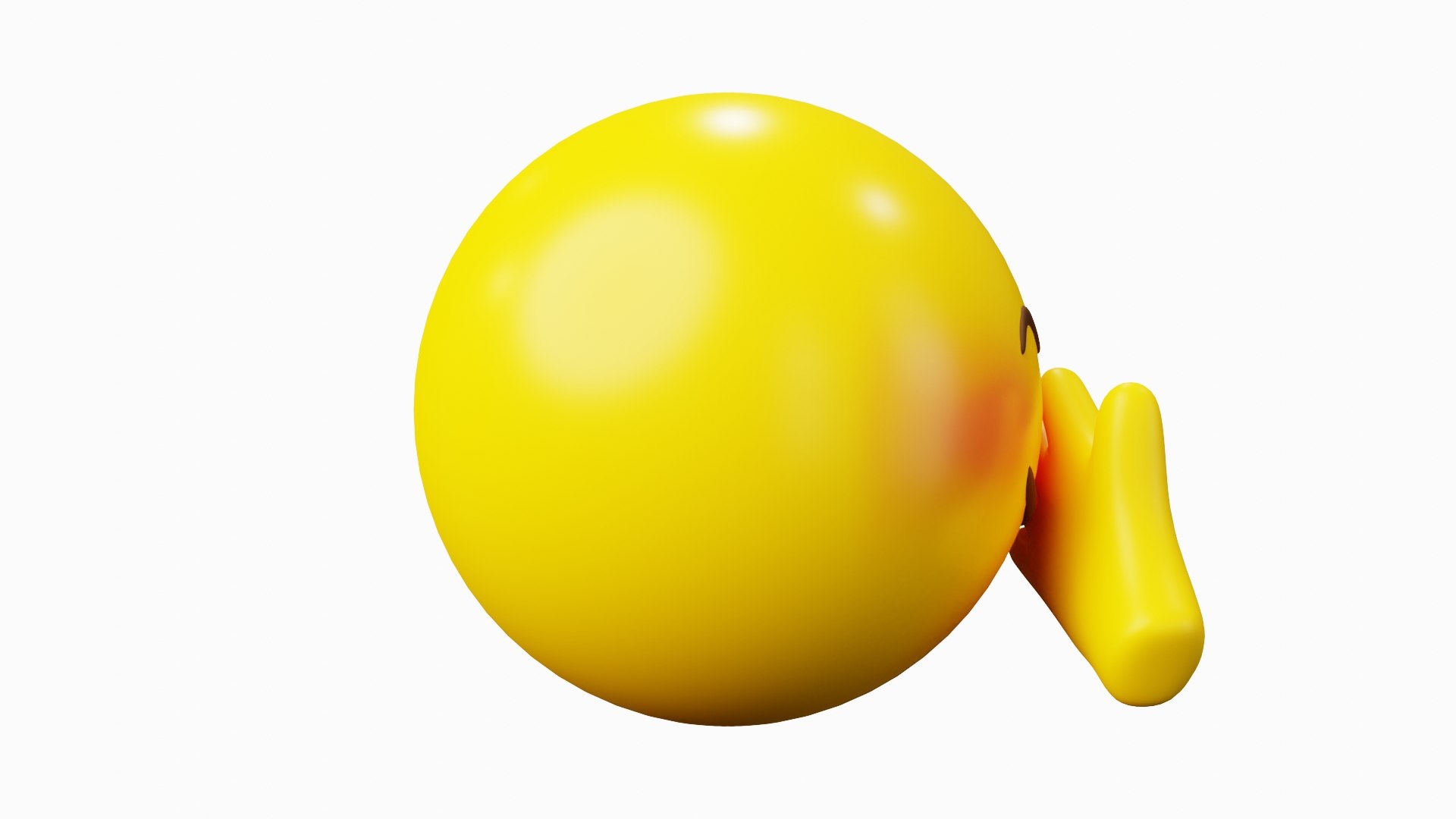 3D Hiding Smile Or Shy Emoticon Emoji Or Smiley - TurboSquid 2113376