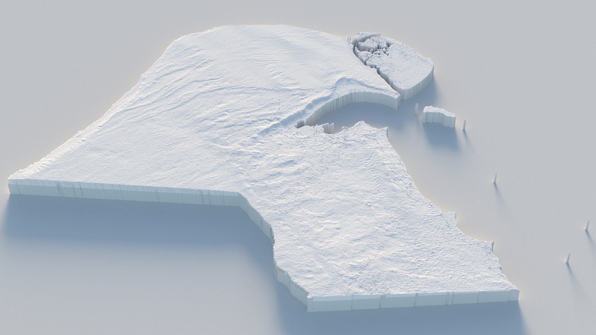 3D Kuwait Terrain Map - TurboSquid 2336501