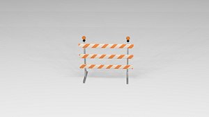 3D Road wood barricade 2 model