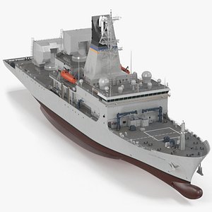 3D USNS Howard O Lorenzen Ship Rigged for Maya