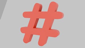 Hashtag Symbol Icon 3D Modell 3D model