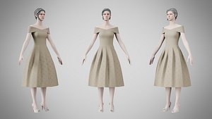 Dress 42 Pale Oyster 3D