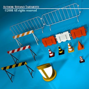3d road barriers model