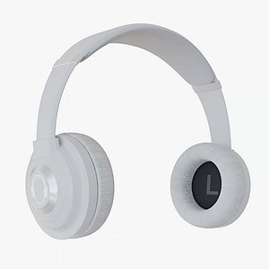 Wireless White Headphones 3D model
