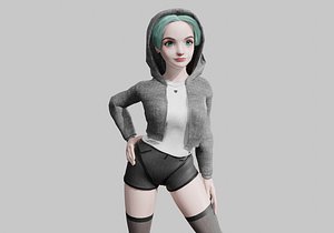 teen cute Woman V34508 3D model